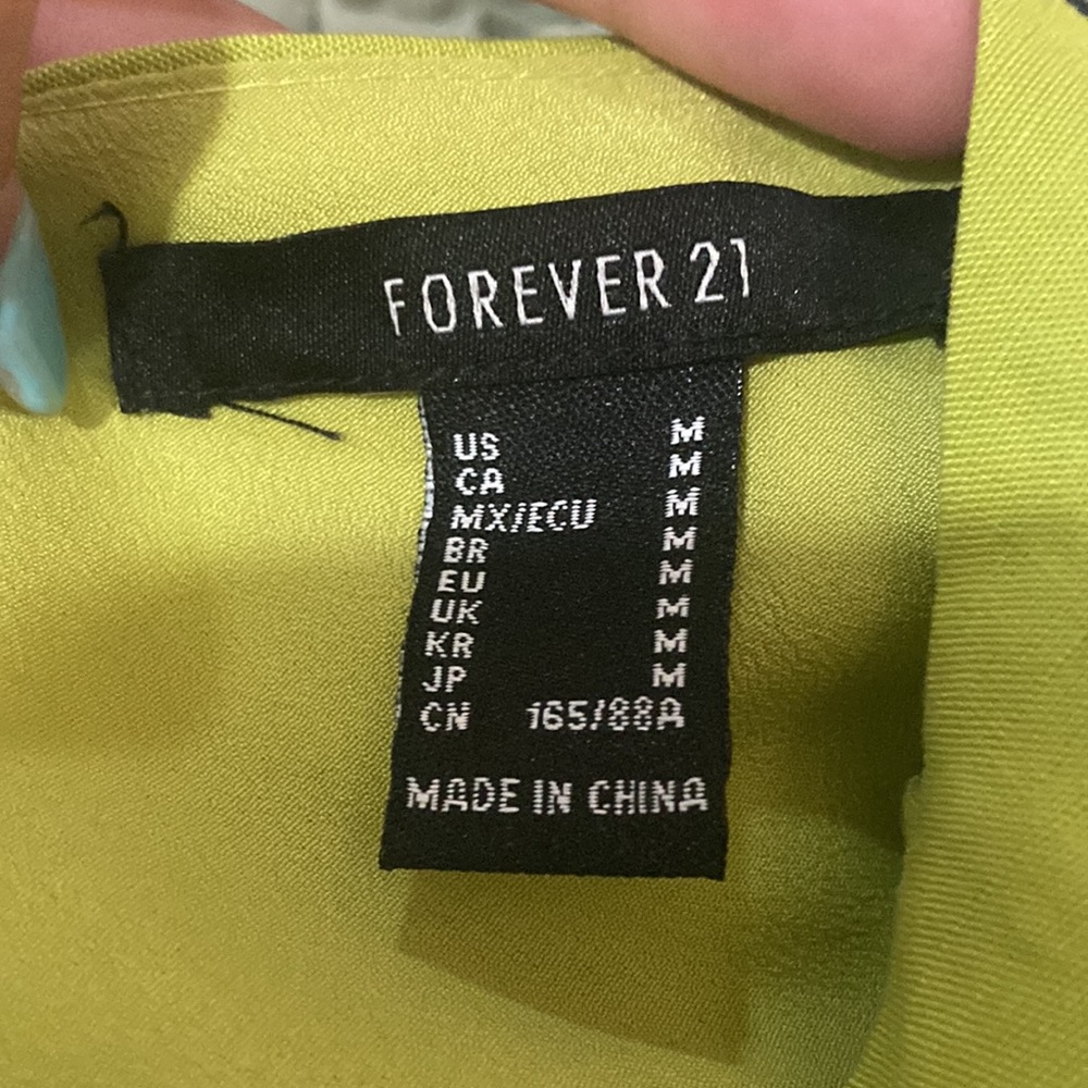 Lime green, Forever 21, Long Maxi-dress, Cutout hip - Picture 5 of 5
